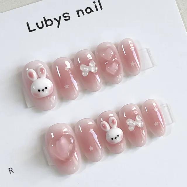 [루비스네일] 핑크 토끼 네일팁🐰💗