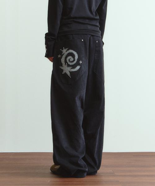 DD spiral star balloon pants (BLACK)