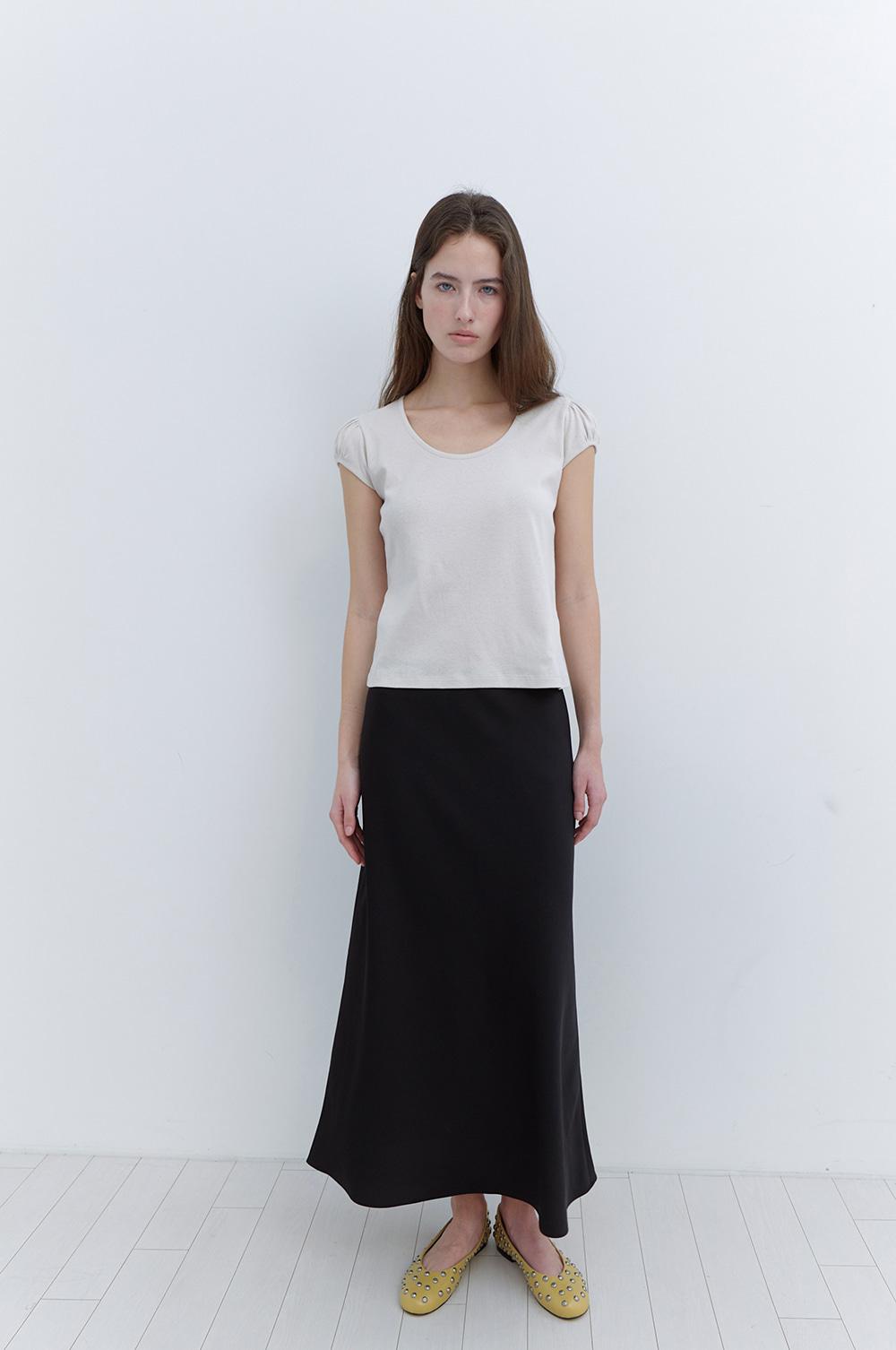 Jean Cap-sleeve Top  in Oatmeal