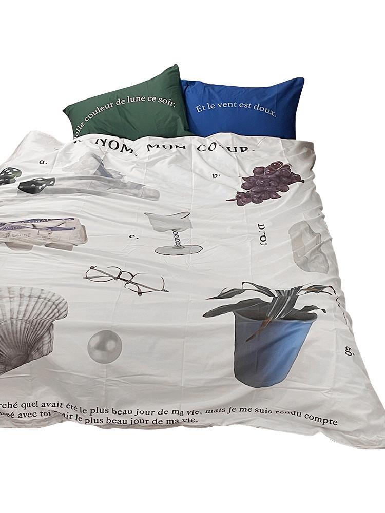 코지풀 40수 유니크 아트 오브제 싱글 퀸 킹 이불 베개 커버 세트 - B TYPE