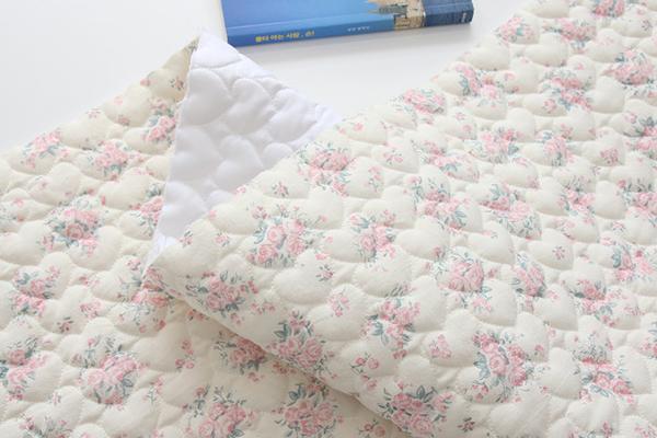 미니하트 누빔 원단 대폭 면 30수 4온스 꽃무늬 빈티지 부케 핑크 Z1783