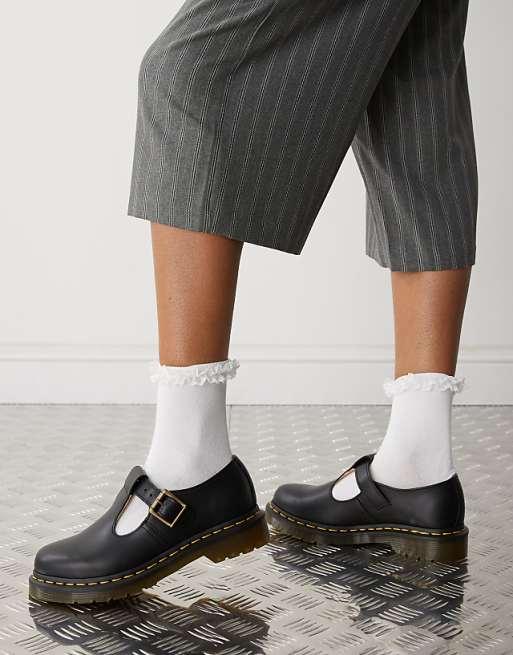 Dr Martens - Polley - Salomés en cuir lisse - Noir