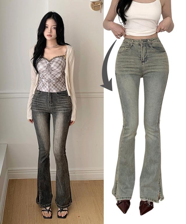 클래식블랑 [골반뽕💗빈티지워싱] 콘트 골반뽕 빈티지 워싱 스판 하이웨스트 부츠컷 데님 청바지 롱팬츠 봄 여름 가을 / 골반패드 연청 흑청 진청 클래식블랑