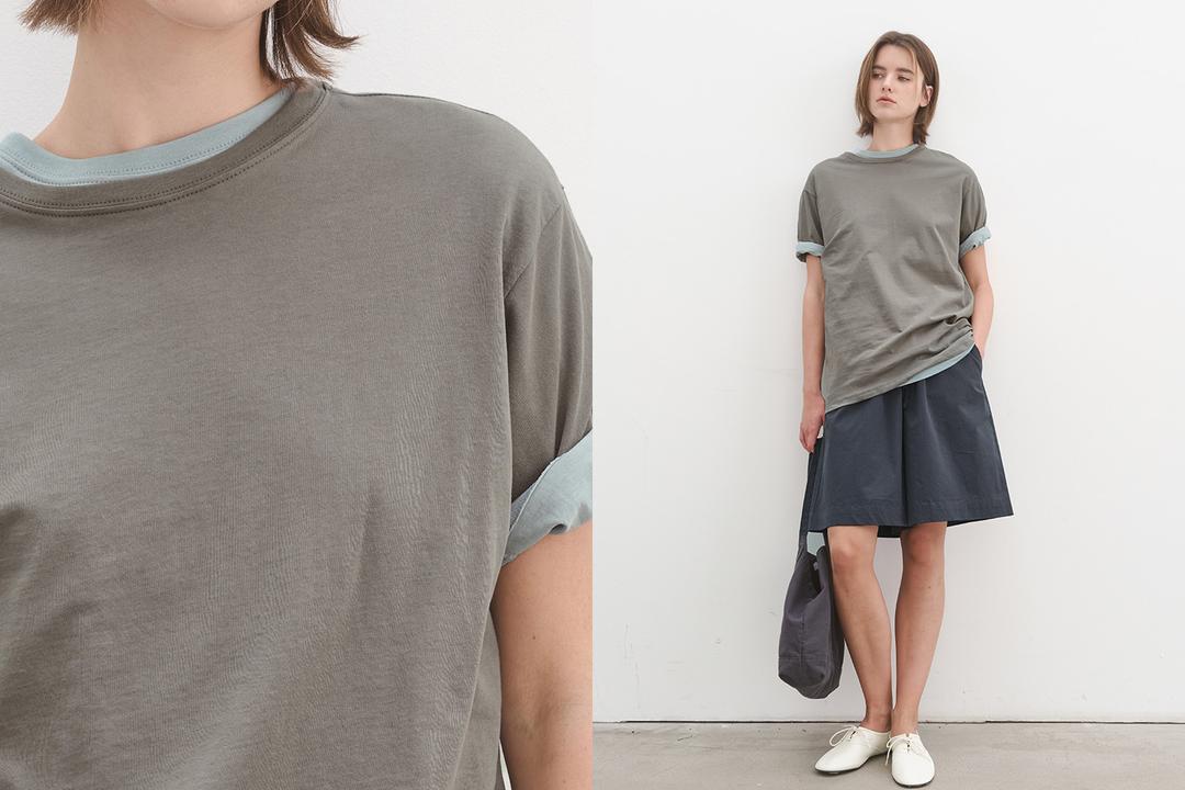 Plain relax t-shirt (mud gray)