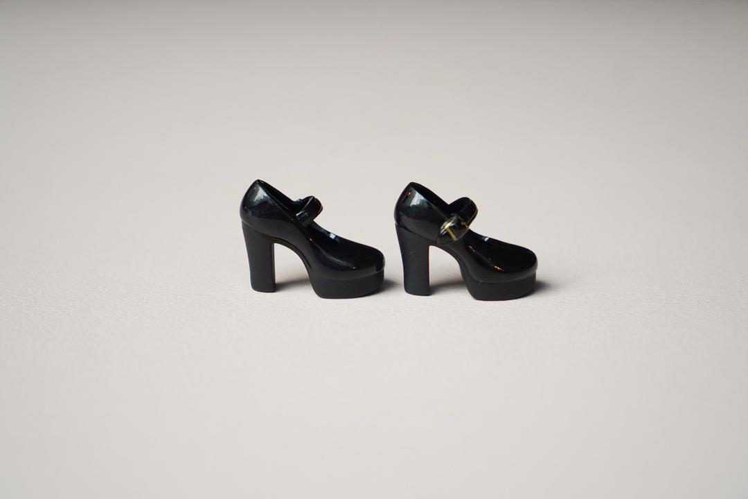 일본 오비츠 1/6 여 신발 - 통굽 하이힐 블랙 22 24 26 27 용 육일돌 슈즈