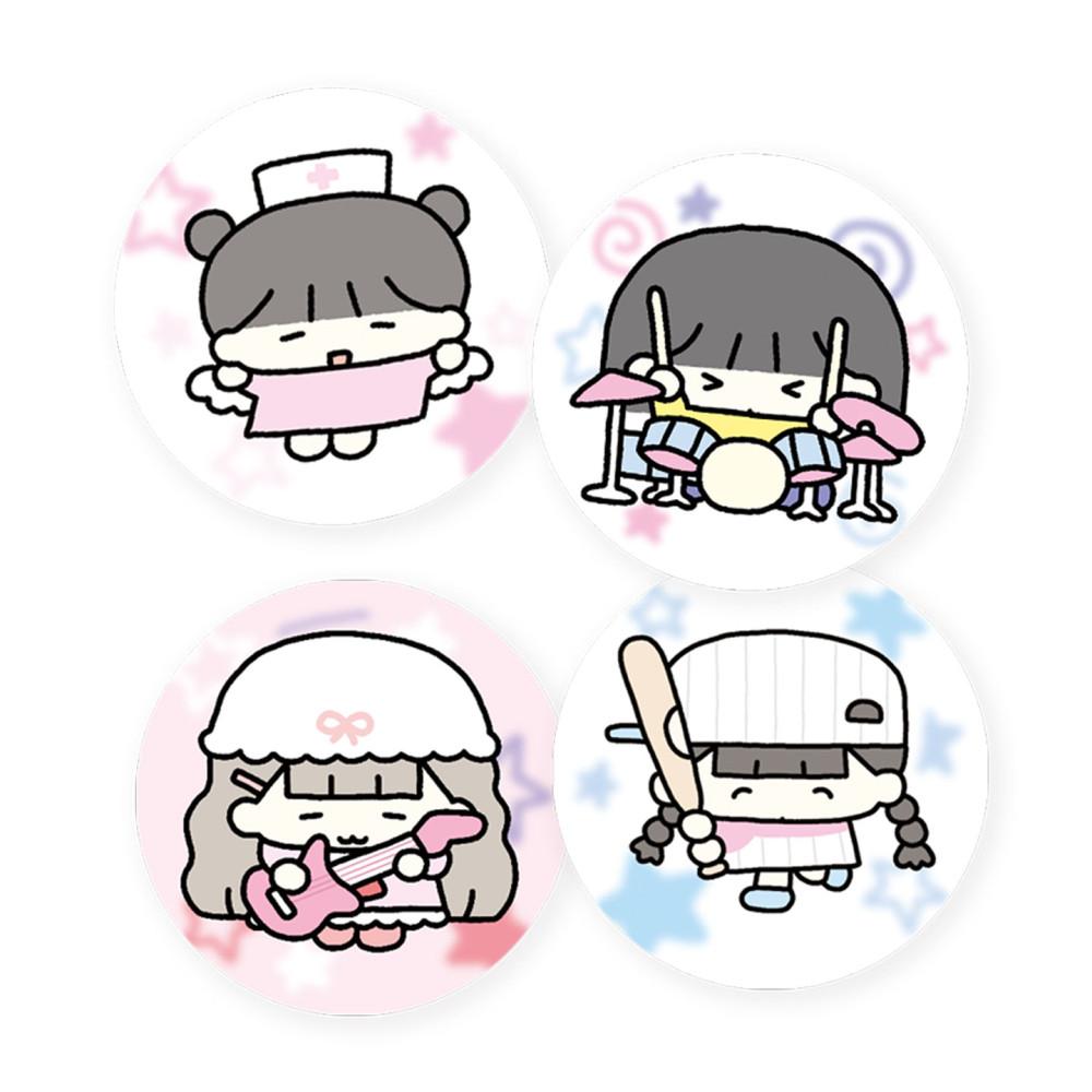 [룸룸] 호두 무광 핀버튼 4종