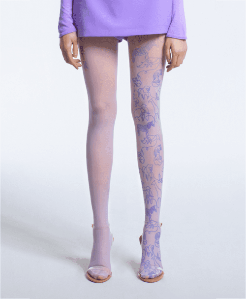 Animal Wireframe Lavender tights