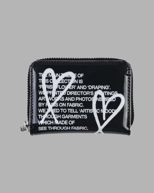 PVC HEART PRINTED WALLET (BLACK)