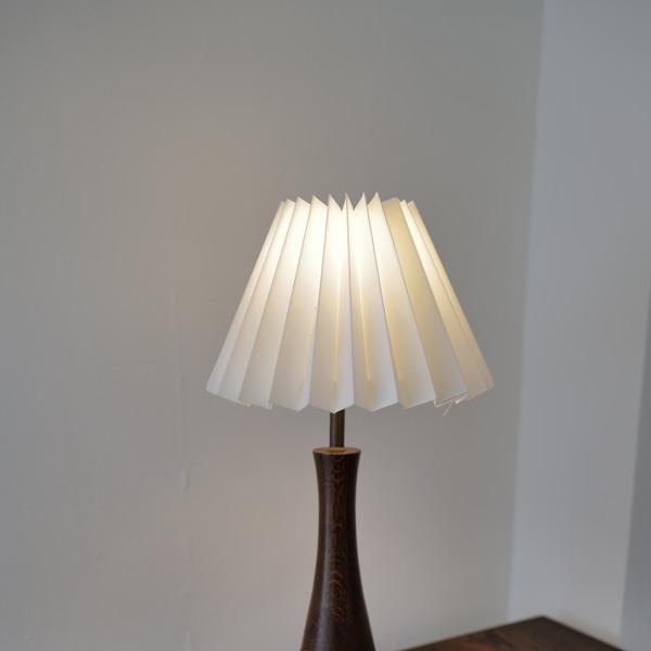 Steinhauer Wooden Table Lamp  with Fabric Pleated Shade, 1970s
