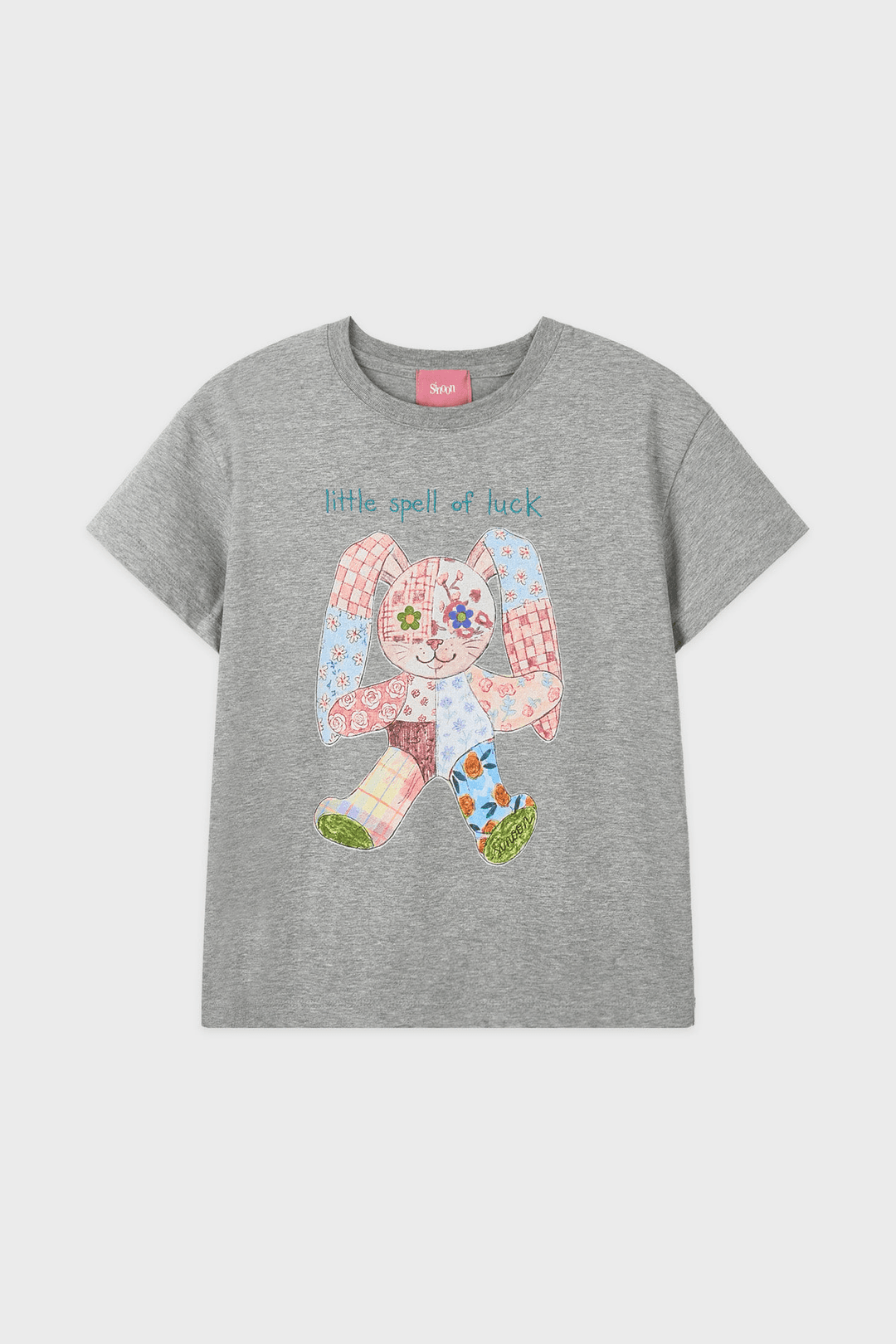 Patchwork Rabbit T-Shirt (Melange Grey)