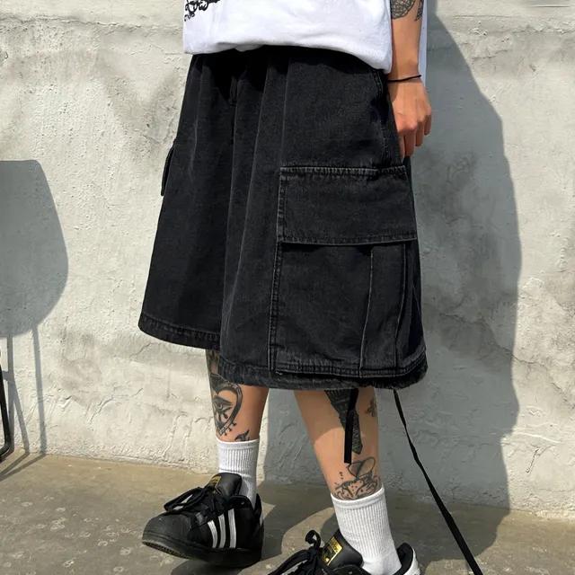 [누적판매500장/Unisex] 빈티지 카고 데님 7부 반바지