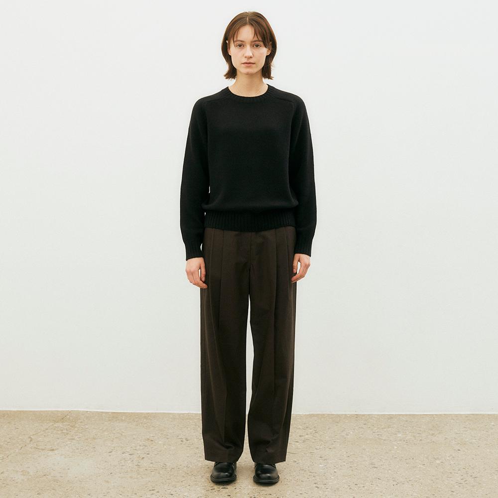 Double pleated pants (Dark Brown)