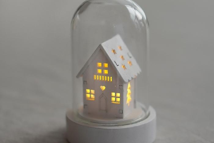 북유럽 우드 유리돔 조명-하우스(white)