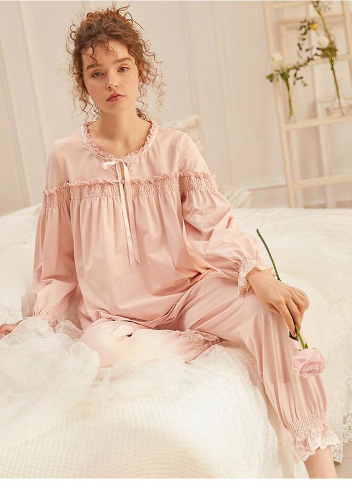 나리샤 공주잠옷 고급스러운 텐셀잠옷 파자마파티잠옷 베이비핑크 아이보리