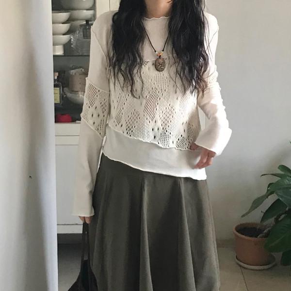 호크 펀칭 니트 ( hoke punching knit ) (14시 이전 주문시 당일 출고 가능)