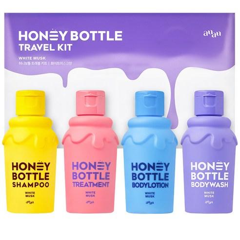 아유아유 허니보틀 트래블 키트 화이트 머스크향 4종 세트, 1세트 - 샴푸/린스 | 쿠팡