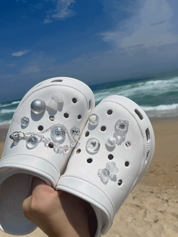 핸드메이드]silver&white 지비츠 세트 레진 투명