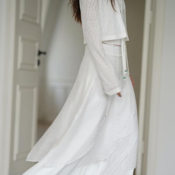 Layer Wave Skirt Pants