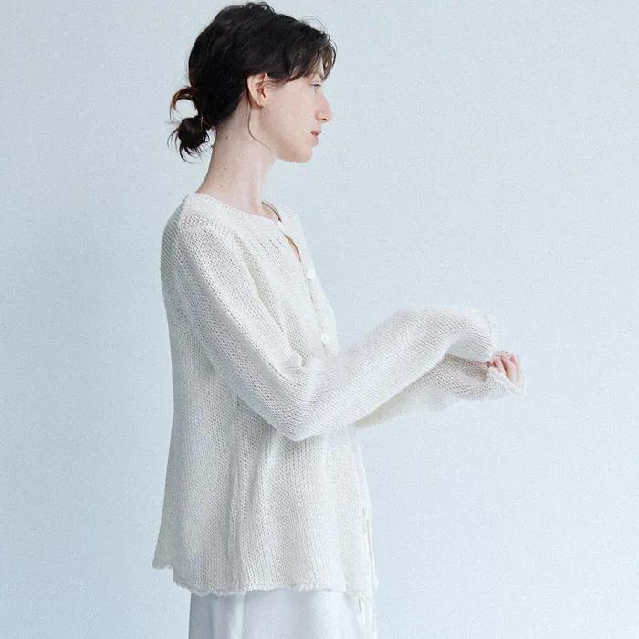 [7차] Muriel Net Knit Cardigan (Ivory)