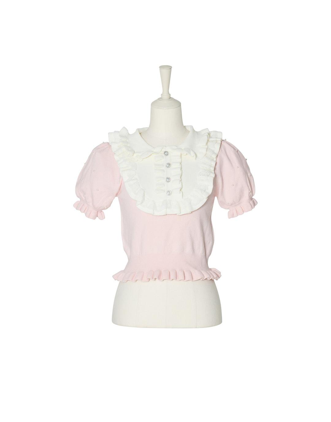 Dolly frill knit tops - PINK / FREE