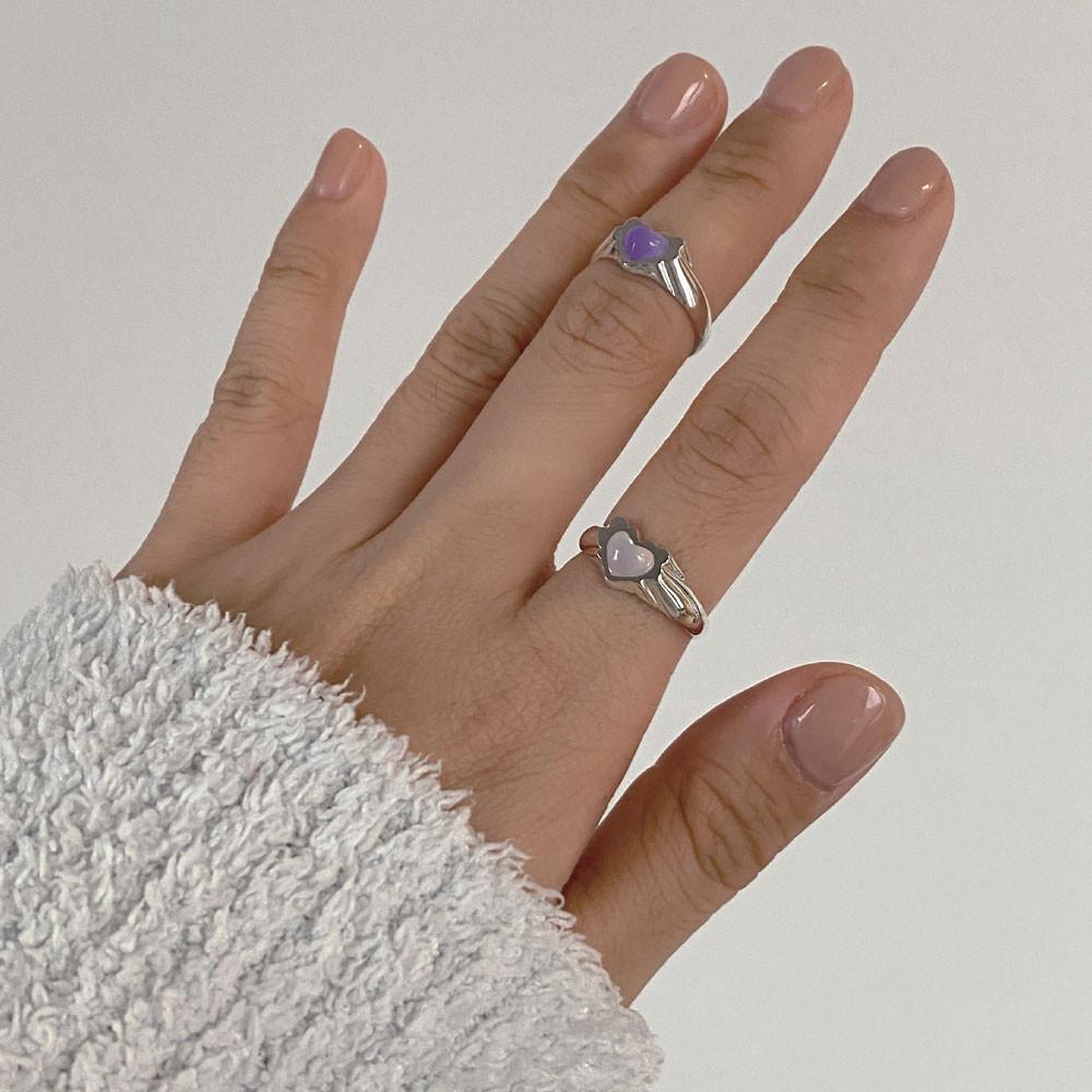 Cloud heart Ring with stone