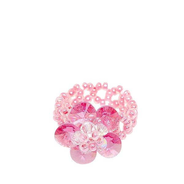 Daisy Beads Ring (Pink)