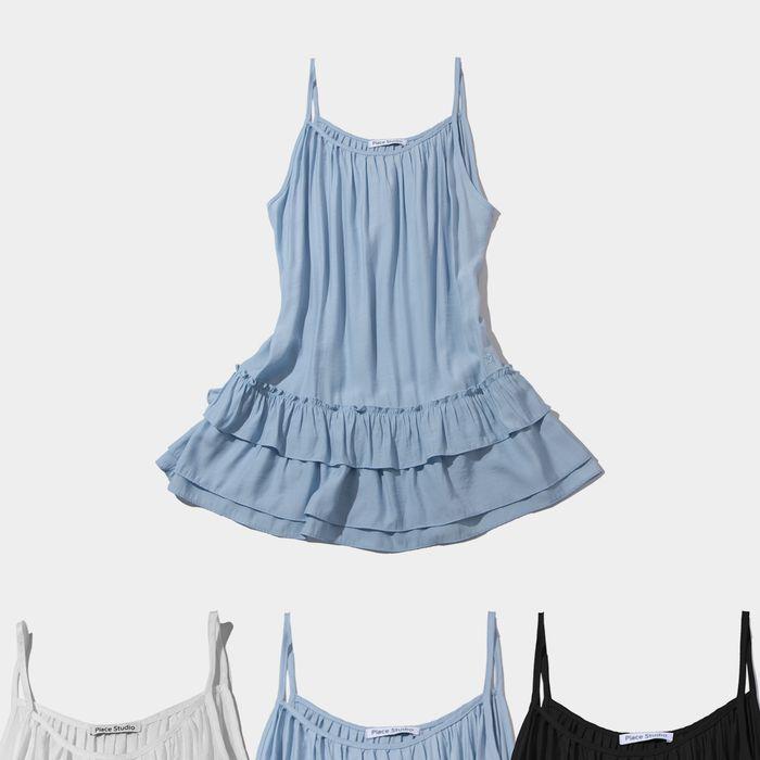 트리플 프릴 셔링 멀티 레이어드 나시 미니원피스 _ 3COLOR