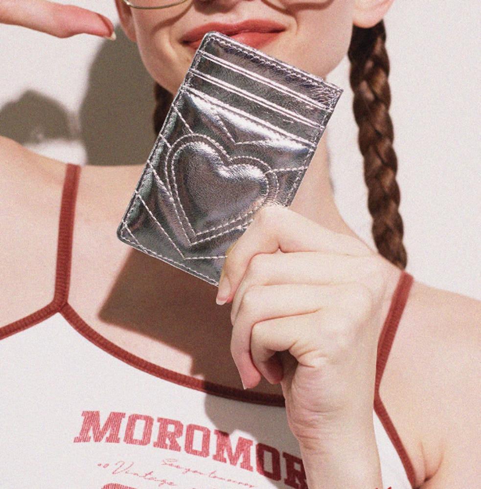 실버 카드지갑 미니 신분증 슬림 소가죽 얇은카드지갑 Momogigi