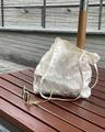 Satin Ribbon bag-Cream Ivory