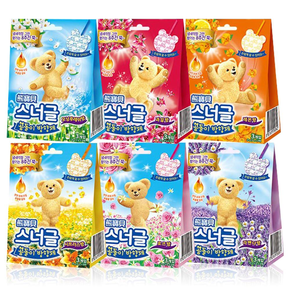 스너글 곰돌이 방향제 21g 3개입 5종