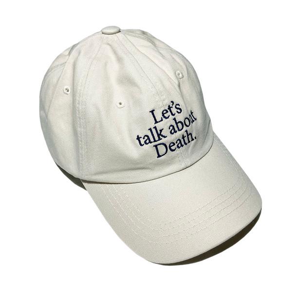 Let's talk about Death. Ball Cap - Beige & Navy