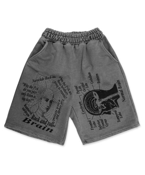 Rock and Roll Brain pigment sweat shorts