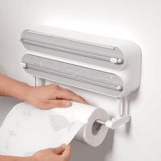 리블리홈 양방향 랩커팅기 흡착식 컷팅기 랩절단기 호일 커터기 슬라이딩 부착식 키친타월 수납 거치대 2단 3단