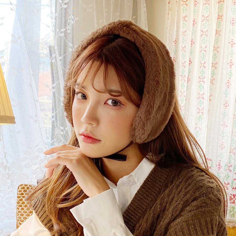 소프트 사랑스러운귀도리 리본귀도리 털귀도리 밍크귀도리