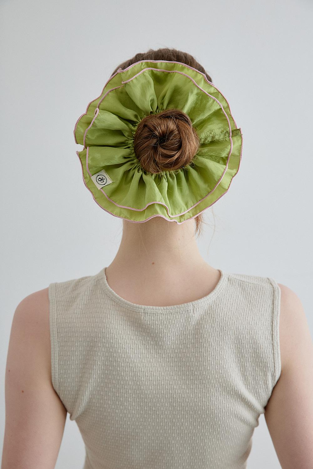 [2차_8/11예약배송]color piping scrunch_olive