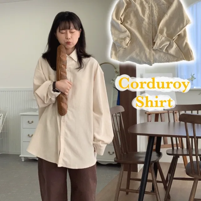 골덴 코듀로이 오버핏 셔츠 남방 6COLOR