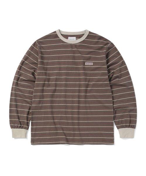 Bold Stripe L/S Tee Brown