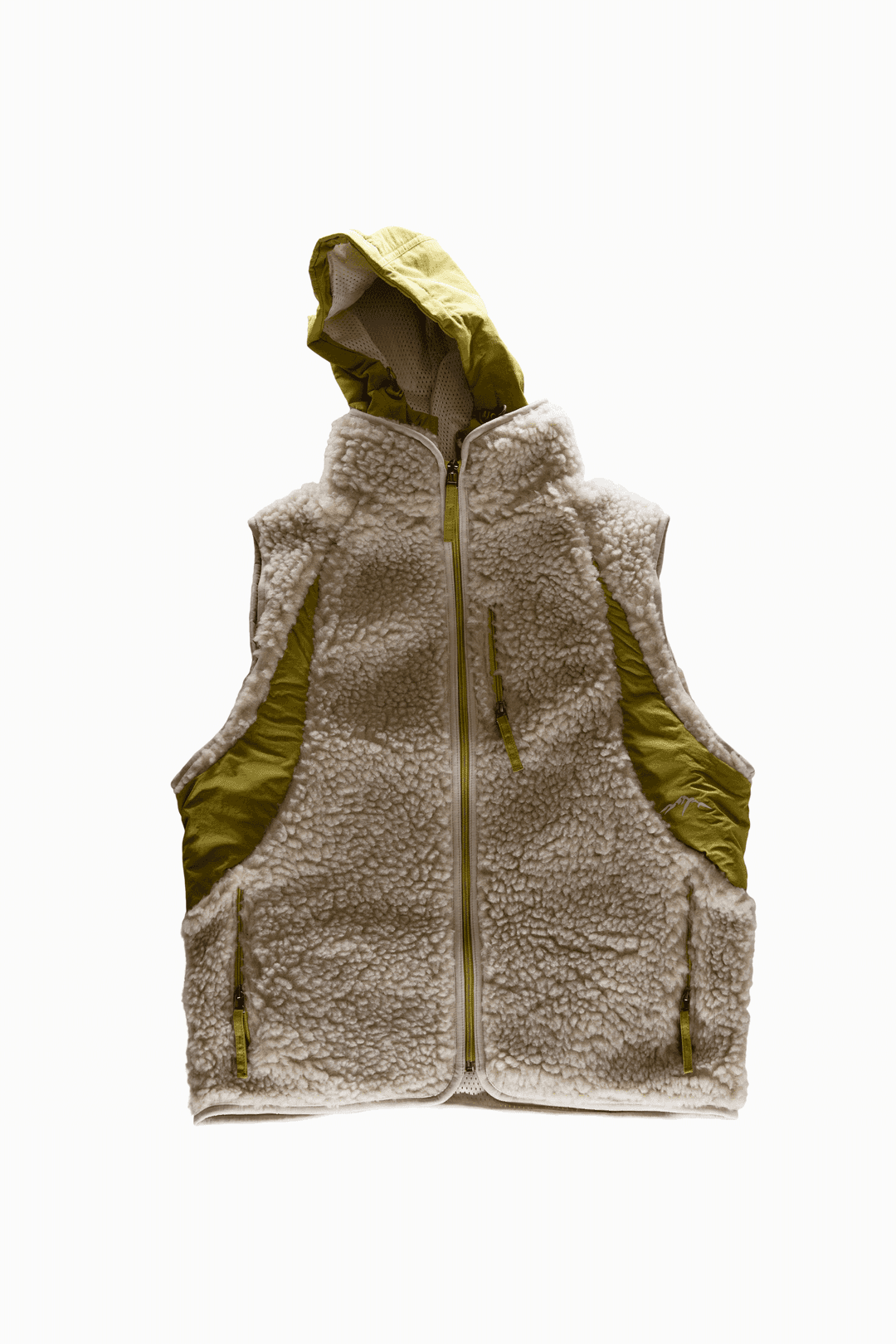 fleece paneled vest (olive color)