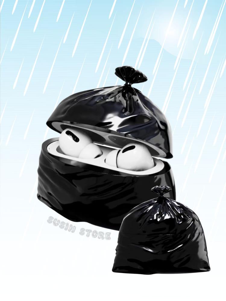 수심 Trash Bag AirPods Case 쓰레기봉투 에어팟 케이스 선물 유니크