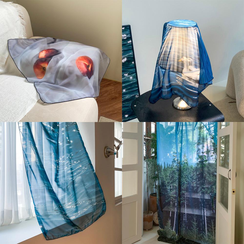 느긋한 오후의 기록 인테리어 가림막천 가리개커튼 쉬폰 패브릭 포스터 107종(1~81번)