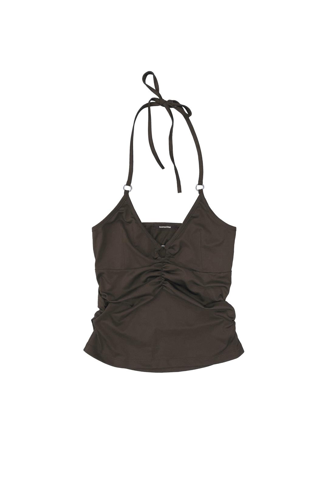HALTER O-RING TANK TOP (BROWN)