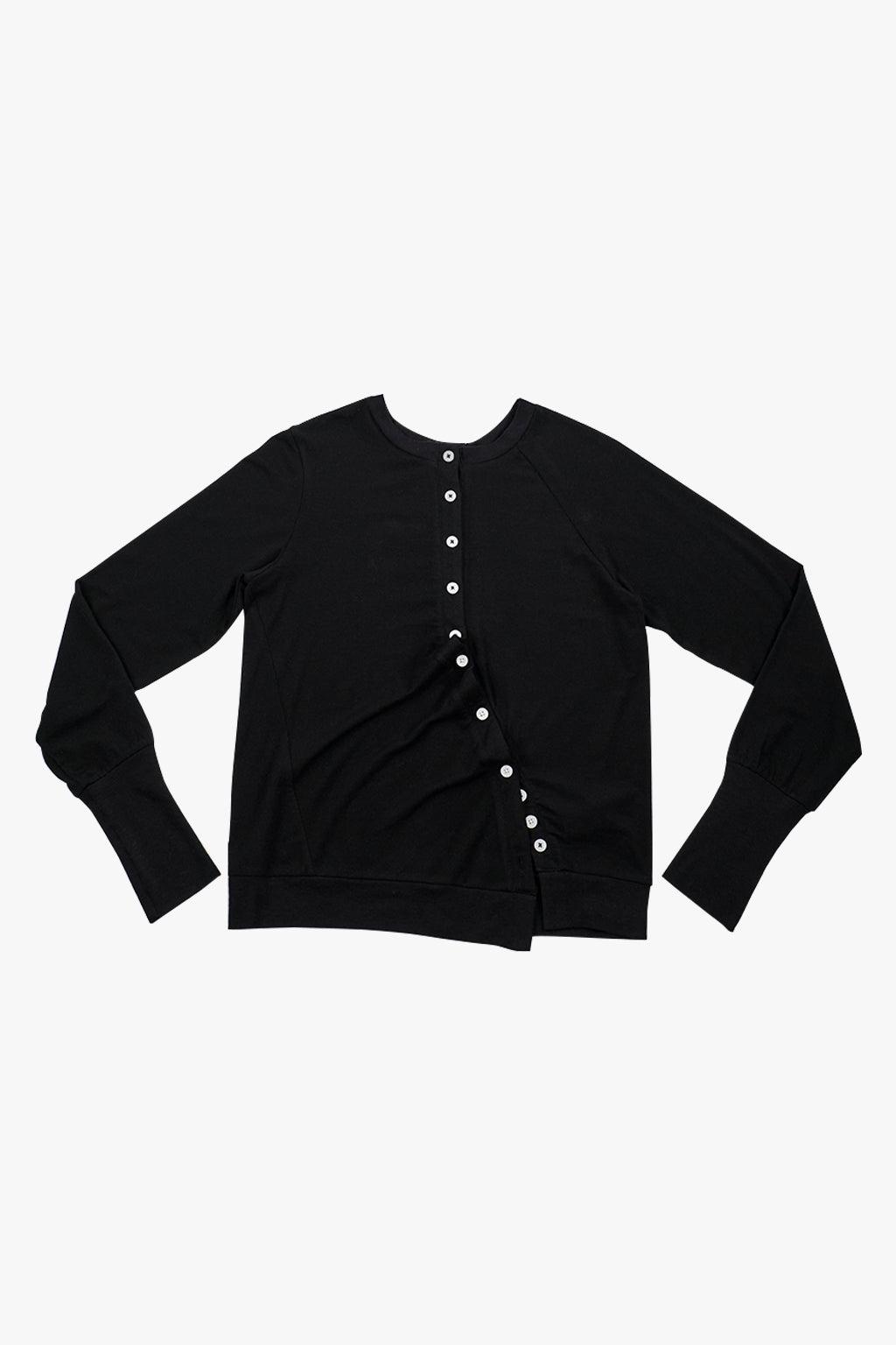 MODULAR RUFFLE CARDIGAN / BLACK