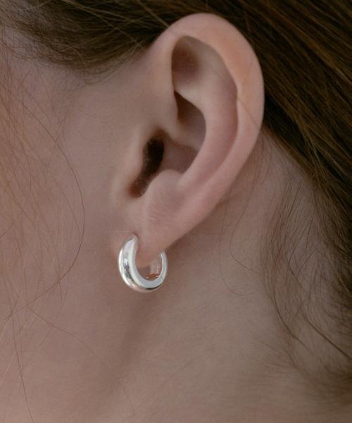 (실버925) 미니멀 볼드 후프 귀걸이 EC1993 (S/M)