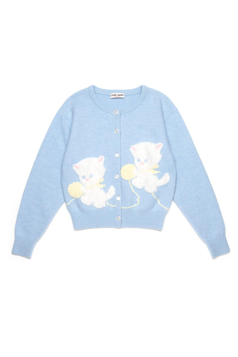 Cassie kitten cardigan(baby blue)