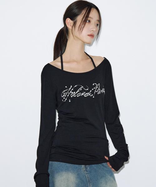 웨이브 로고 롱 슬리브 [블랙]