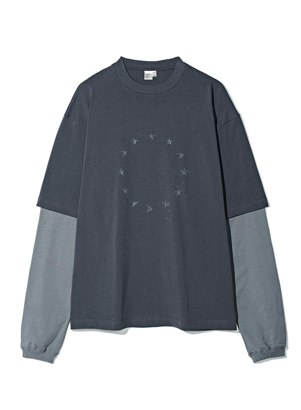 Circle Star Layered Long Sleeve_Deep Gray