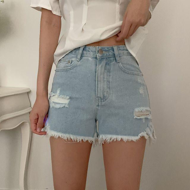 비올레 빈티지 찢청반바지_302호