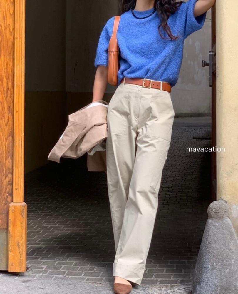 검S SALE /Vasil 바질 멜버른 팬츠 코튼 나일론 바스락 와이드 핏 일자 핏 블랙 베이지 S M 2color