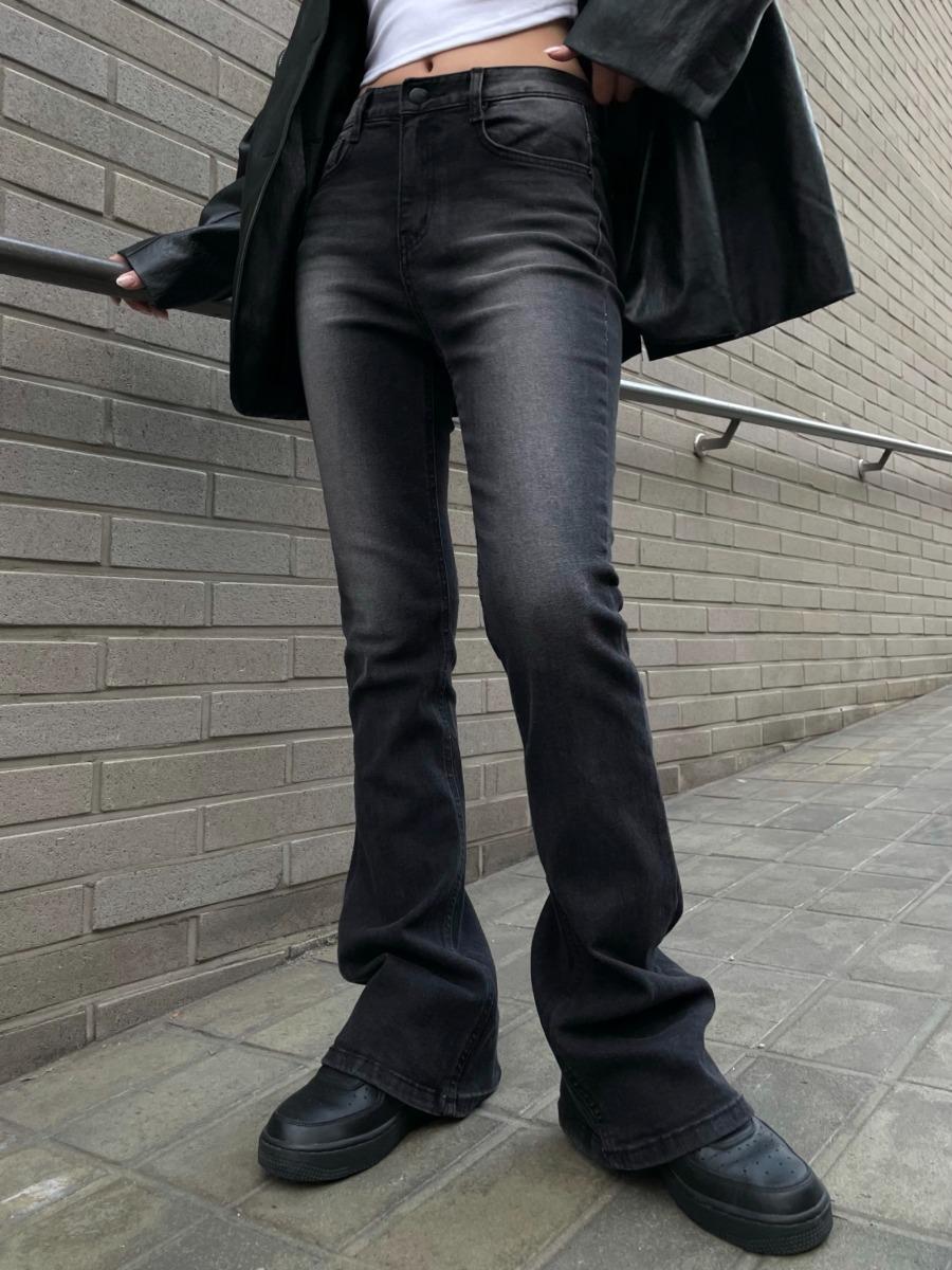 Dim Span Bootscut Denim Pants (black)