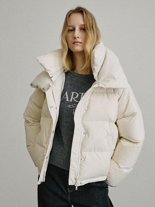 누아 더블 하이넥 덕다운 숏 패딩_4COLORS